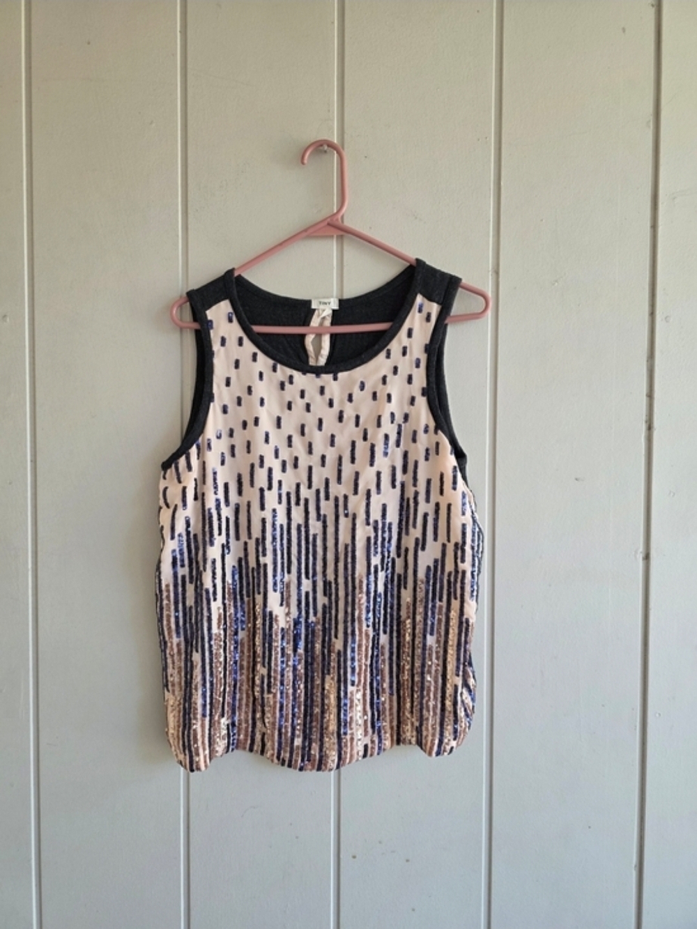 Tiny Tank Top Auberte By Anthropologie Sequin Top Sz Medium Festival Sequins